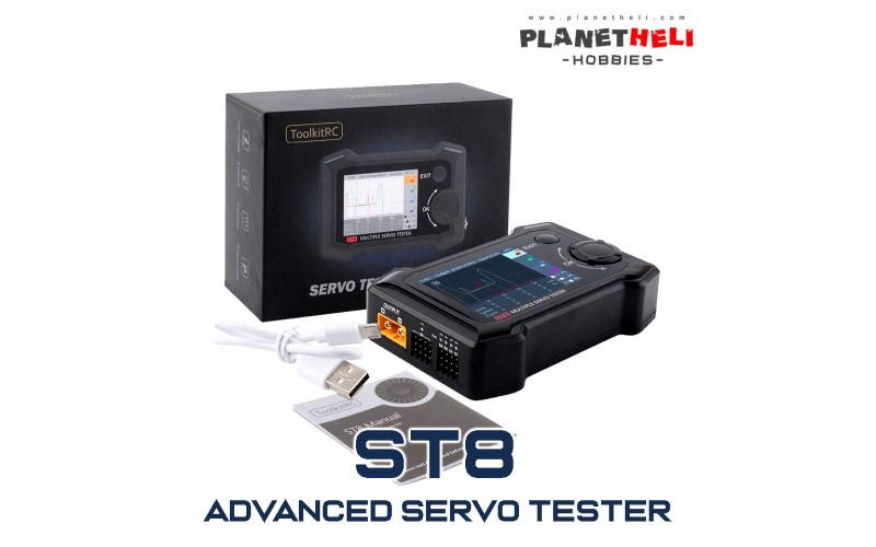 ToolkitRC ST8 Advanced Servo Tester 100W 2A 7-28V 8CH LCD PWM PPM SBUS